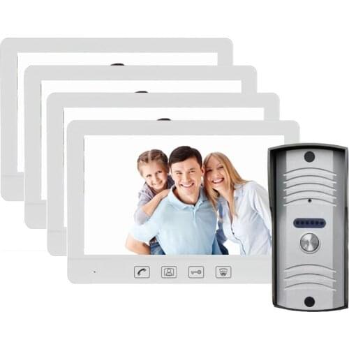 ZHUDELE Security 10.1" Color Wired Video Intercom Door Phone Doorbell System for home 700TVL IR Night Vision Outdoor Camera 1V4