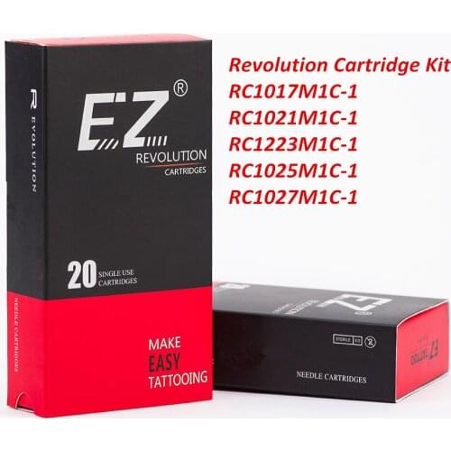 100 Pcs Assorted EZ Revolution Tattoo Cartridge Needles Kit Curved Magnum Tattoo Needles for Tattoo Machine Grips Supply