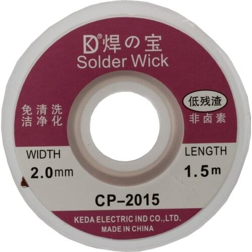 2Pcs 2.0MM Solder Wick Remover Desoldering Braid Wire Sucker Cable Fluxed Flux Drop Shipping