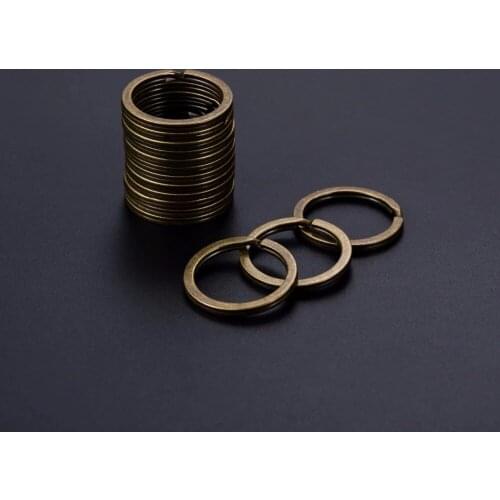20pcs/lot Wholesale Antique Bronze Iron Key Rings DIY Key Chain Jewelry Making 25mm Flat Key Holder Split Rings Women Men Gift