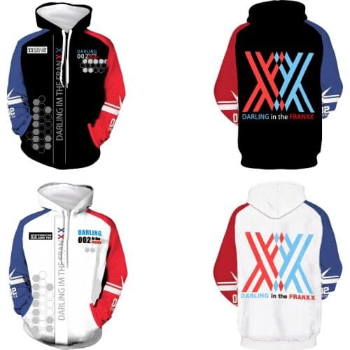 2021 Fashion Darling In The Franxx 3d National Team Hoodies Men Women Print Anime Dear Frank Lovers Pullovers Arajuku Hooded 5XL