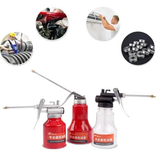 250/300/500ml PVC+Metal+Brass Oil Can Plastic Hose Refueling Pot High Pressure Oiler Oil Grease Gun Oil Pump Auto Accessories