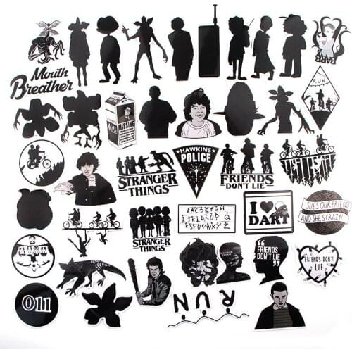 42pcs Pack Stranger Things Stickers Waterproof PVC Skateboard Snowboard Motorcycle Bicycle Guitar Laptop Sticker Kids Toys