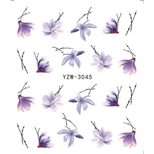 5pcs Art Nail Sticker Butterfly Flower Water Transfer Decal Sliders for Nail Decoration Tattoo Manicure Wraps Tools Tip