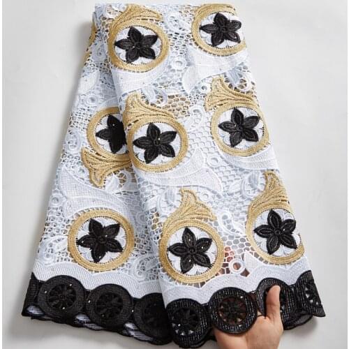 African Guipur Lace Fabric 2021 Lace Hot Sale New White Guipure Cord Sewing Embroifery Fabrics Wedding Dresses For Womem A 2554