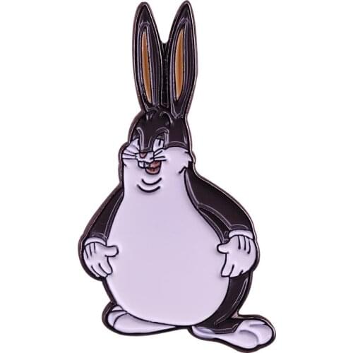 Big Chungus Cartoon Brooch Fat Bugs Bunny Classic Dank Meme Pins Funny Cute Humor Gift