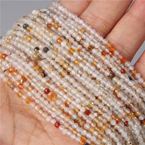 Transparent Natural 3mm Faceted Rutilated Quartz Crystal Stone Beads Charms Beading Loose Beads For Jewelry Making Accessories