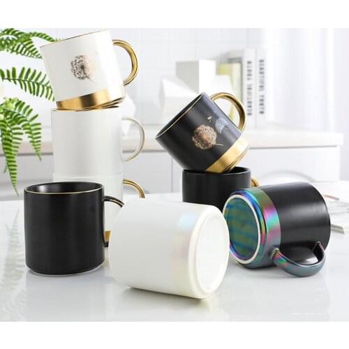 European Luxury Ceramic Couple A Pair of Mark Coffee Cups Household Water Cups and Mugs Funny Mug
