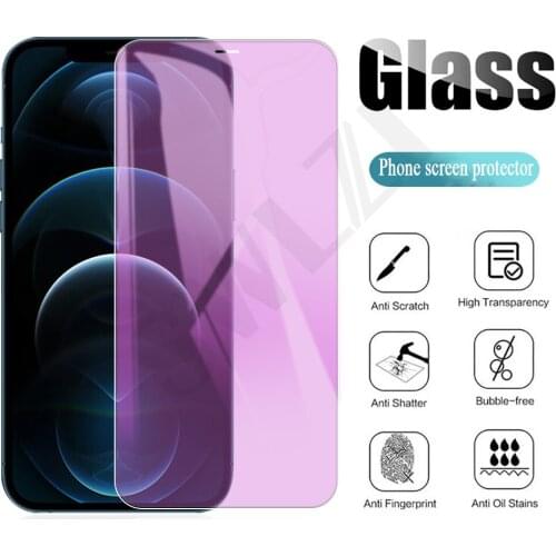 HD Anti Blue Light for iphone 7 8 Plus 11 12 Mini Pro XS Max X XR SE 6 6s Tempered Glass protective Phone Screen Protector Film