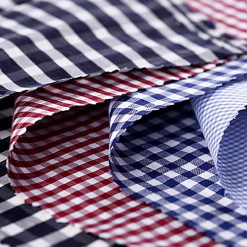 148CM Wide 140G/M Weight Check Dots Print Red Blue Black Cotton Fabric for Autumn Spring Summer Suit Dress Coat Jacket DE747