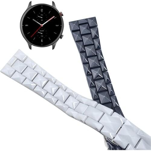 Ceramic Strap For Huami Amazfit GTR 2 47mm 42mm Band Slim Bracelet for Amazfit Stratos 3 GTS Bip S 2e 20mm 22mm Luxury Wristband