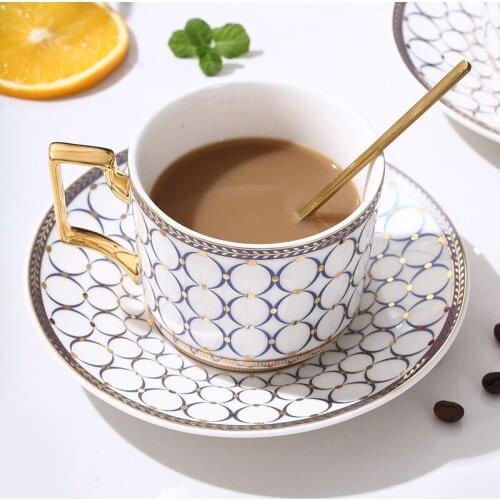 Ceramic Coffee Mugs Breakfast Milk Tea Cup Drinkware With Tray & Spoon Kitchen Drinking Utensils Wedding Gifts Eco-Friendly