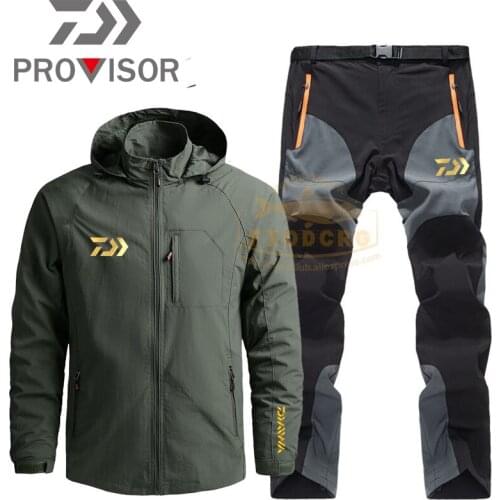 DAIWA Fishing Jacket Mens New Outdoor Waterproof Professional Mountaineering Suit Quick Dry Sets Wear Pants Fishing Clothes