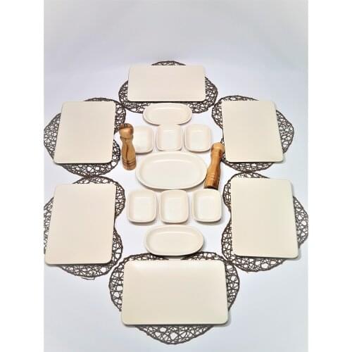 Square 15 Piece 6 Personality Breakfast Pad Mat Cream