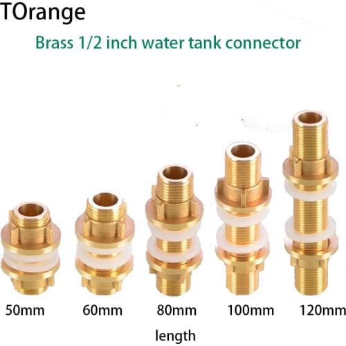 1/2 inch copper joint upper and lower water pipe joint water tower bucket pool opening hole water outlet joint fitting