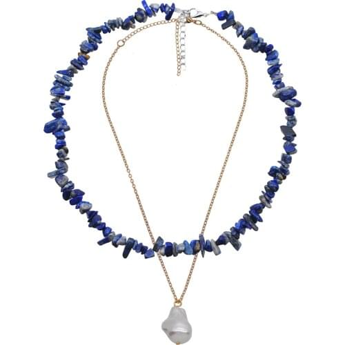 Fashion Exquisite Women Nature Crystal Bead Chip Choker Multi-layer Imitation Pearl Necklace Femme Party Casual Vacation Jewelry