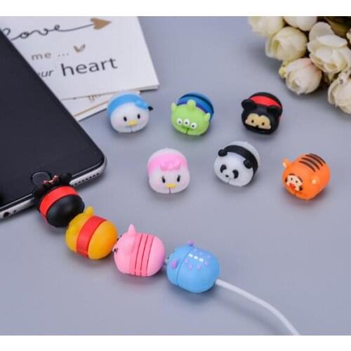 Cartoon Cable Winder Protector USB Phone Charger Data Protection Cover Mini Wire Protector Phone Accessories for iPhone Samsung