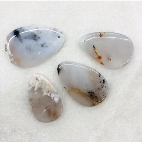Natural Charming Dendritic Agat e Chalcedony Pendant,Irregular Shape and size Mixed 10pcs/lot For necklace,Approx 40-60mm