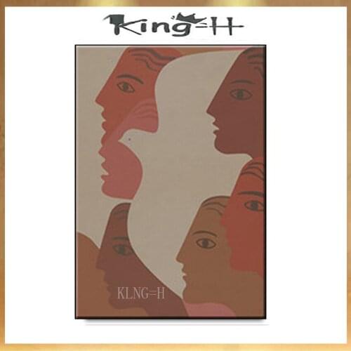 Cheaper Hand-painted abstract canvas oil paintings birds and people face wall decor for living room home decoration no framed