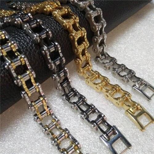 Stainless Steel Bicycle Chain Bracelet Motorcycle Chain Motorcyclist Hip Hop Rock Party Jewelry Gothic Cyclist Racing Bracelet