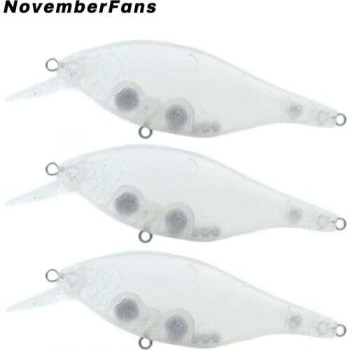 NovemberFans 15pcs/lot Blank Minnow Wobbler Lure 9.5cm 10g Sink Unpainted Lures Clear Body DIY Fishing Bait