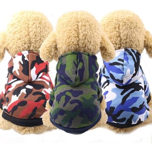 Pet Clothing Warm Fleece Cat Clothes Dog Hoodies Sweaters Sporting Camouflage Printed Kitten Fleeces Apparel Coat Jackets