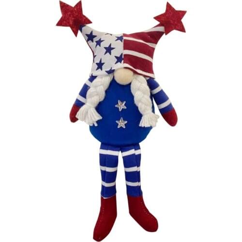 Patriotic Gnomes Decoration Ornaments Durable Cloth Gift Stuffed Cotton American Flag Elf Faceless Dolls