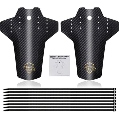 2PCS Reflective Bicycle Fenders Front/Rear Tire Wheel Fenders Carbon Fiber Mudguard MTB Bike Road Cycling Fix Gear Accessorie
