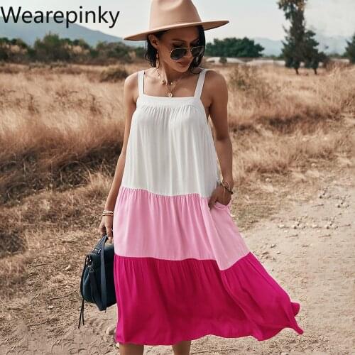 Striped Summer Dresses for Women 2021 Cute Strapless Pocket Loose Dress Shoulder Straps Adjust Maternity Dress Vestido De Mujer