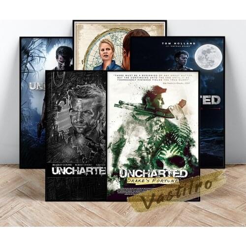 Uncharted Series Poster, Classic Game Anime Wall Picture, Video Game Uncharted Wall Painting, Playroom Boy Room Wall Stickers