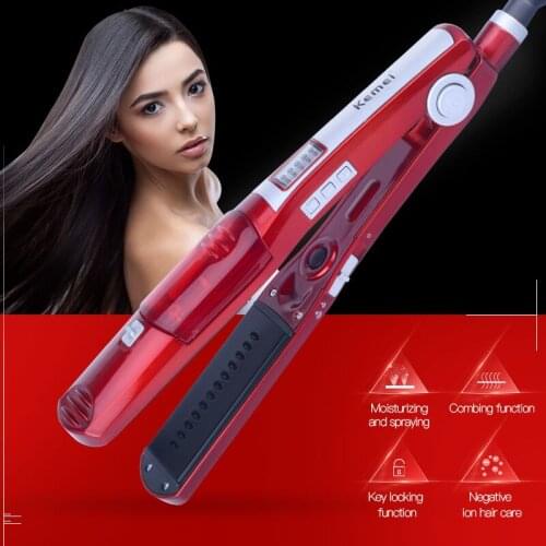 Professional Ceramic Hair Straightener Hair Iron Steam Flat Iron Straightening Water Moisturizing Styling Tools chapinha P47