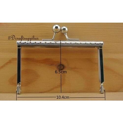 Bag purse frame metal frame sewing frame clasp square 10.5 cm x 6.5cm nickel Z58