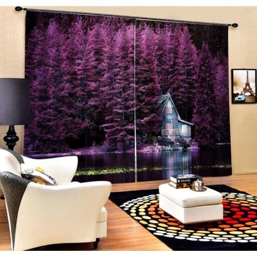 Pink curtains Customized size Luxury Blackout 3D Window Curtains For Living Room Blackout curtain