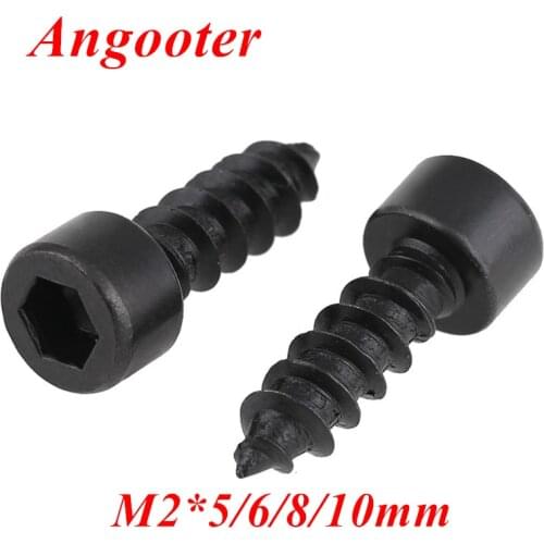 100pcs M2 Hexagon socket cap head self tapping screw carbon steel with Black self-tapping Wood screws M2*5/6/8/10