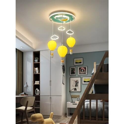Nordic Cartoon Hot Air Balloon Ceiling Lamps Childrens Room Bedroom Lighting Boy Girl Room Kindergarten Decor Ceiling Lights