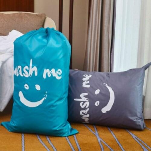 Foldable Dirty Clothes Laundry Basket Travel Lightweight Clothes Organizer Drawstring Bag Large 61x92cm