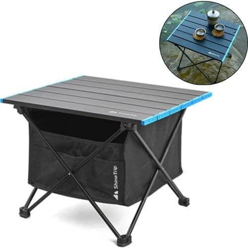 Outdoor Camping Table Portable Foldable Desk Furniture Computer Bed Ultralight Aluminium Hiking Climbing Picnic With Storage Bag