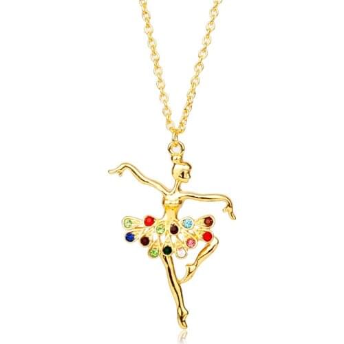 Creative Girl Dancing Ballet Necklace for Women Pendant Choker Jewellery Necklaces for Teen Girls