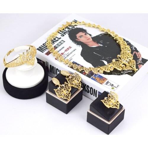 Sakura Love Africa Jewelry Set Bride Fashion Dubai Gold Bracelet Necklace Glamour Woman Earrings Morocco Banquet Wedding Gift