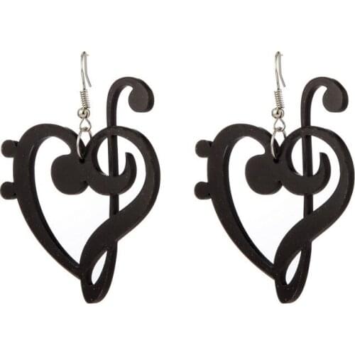 Exaggerated Acrylic Jewelry Love Music Note Earrings in Europe and America