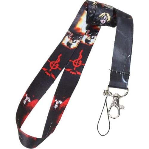 1pcs Japan Anime Fullmetal Alchemist Lanyard Key Chain Key rings Action Figure Toy Accessories