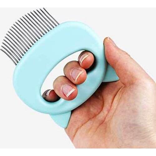 1PC Pet Massage Brush Shell Shaped Handle Pet Cat Grooming Massage Tool To Remove Loose Hairs For Cats
