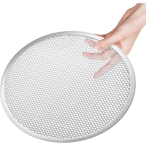 10/11/12/13/14/16 Inch Pizza Pan Aluminum Thicken Non-stick Net Round Pizza Mesh Pan Baking Tray Kitchen Tool Bakeware