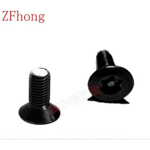 100pcs/lot M3*6/8/10/12 Steel with black pin Torx Flat countersunk Head Tamper Proof Security Screw Screws