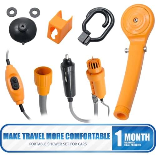 Free Shipping 12V Eletric Car Plug Outdoor Camper Carcvan Van Campering Travel Shower Portable