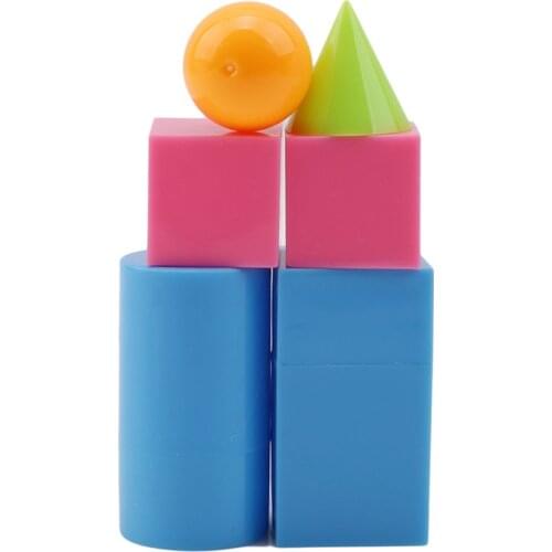 6Pcs/pack Geometric Shapes Solid Early Educational Toy Materials Math Baby Brinquedos Educativo Montessori Toys For Children