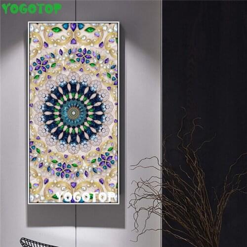 Mandala Diy diamond painting 5D full drill puzzle Diamond Embroidery Home Decor rhinestone Mosaic large Abstract flower YY5411