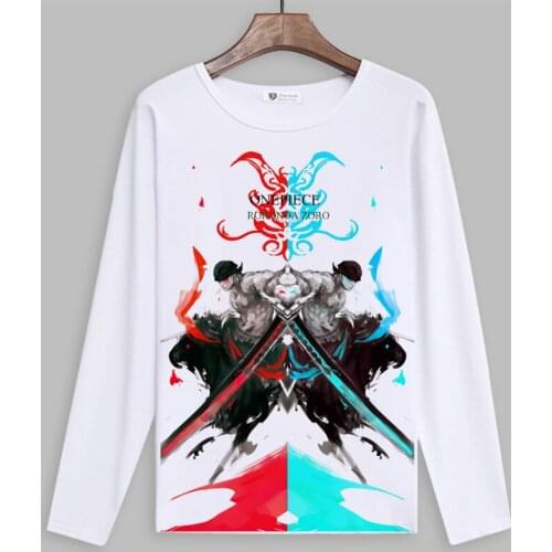 One Piece Cosplay T Shirt Luffy Roronoa Zoro Chopper Spring Autumn Long Sleeves T-Shirt Casual Top Tee Halloween Costume