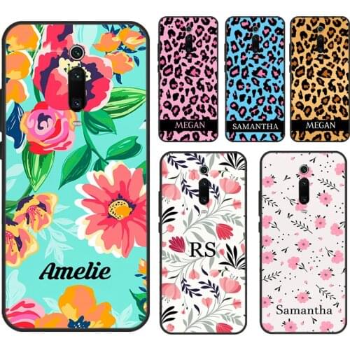 Personalised Name Leopard Cheetah Flowers Case For Xiaomi Mi Note 10 Lite Ultra Mi 9 9T Pro A3 Max3 For POCO X3 F1 F2 Pro Cover
