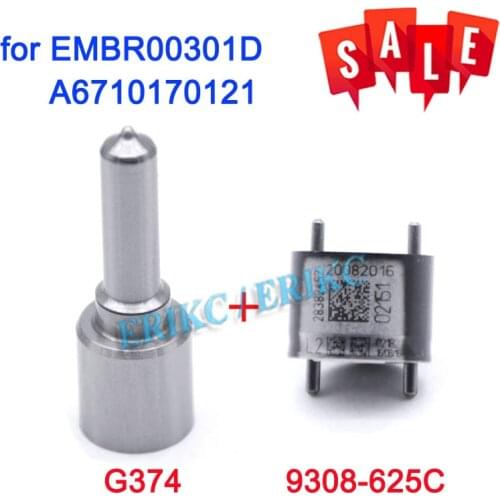 ERIKC Control Valve 9308-625C+Nozzle G374 Common Rail Diesel Injector Overhaul Kits 7135-583 for Ssangyong EMBR00301D 6710170121